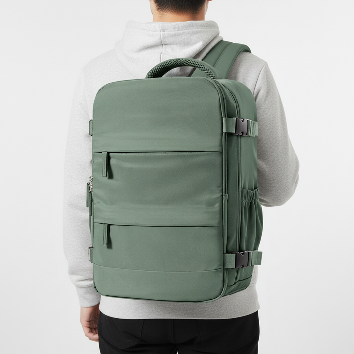 Kompakt kabinryggsäck CabinMate, godkänd som handbagage för flygresor. Smart och lättviktig.