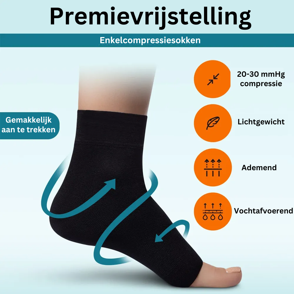 Stilrena unisex kompressionsankelsockor för vardagsbruk. Ger komfort och stöd mot fotsmärta och neuropati.