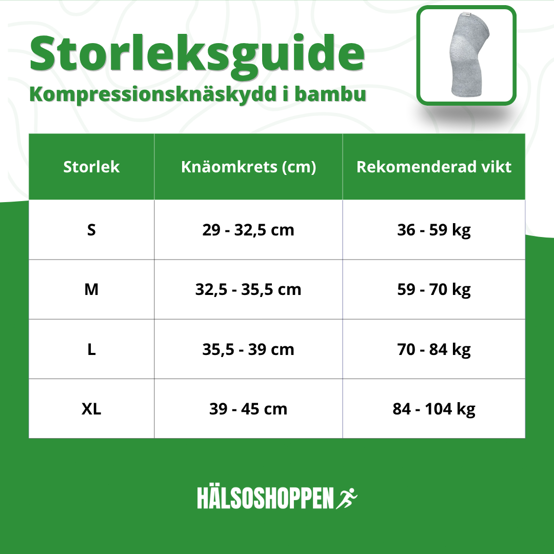 Optimalt knäskydd i bambu som ger starkt stöd och kompression. Förbättrar stabilitet och lindrar smärta i vardag och sport.