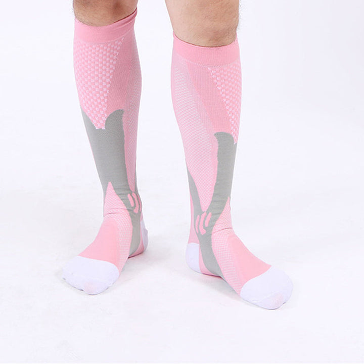 "Unisex kompressionsstrumpor för sport, återhämtning, flerfärgade, mjuka, stretchiga för optimal stöd och stil."