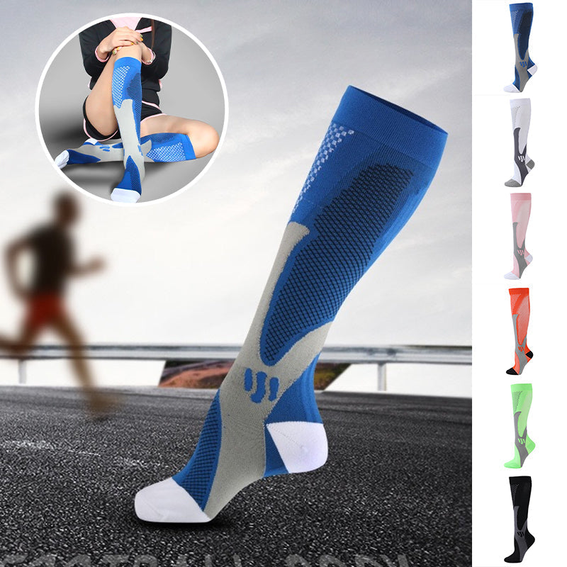 "Unisex kompressionsstrumpor för sport, återhämtning, flerfärgade, mjuka, stretchiga för optimal stöd och stil."