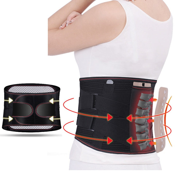 Justerbart ryggstöd för ländryggen, smärtlindring och ergonomiskt stöd. Unisex design för bättre hållning i vardagen.