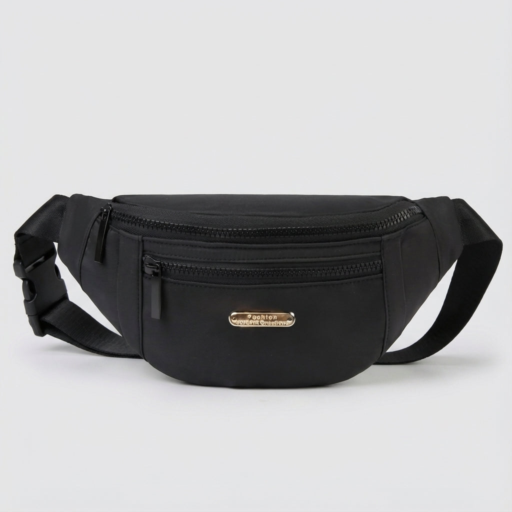 Unisex nylon midjeväska med flera fack för optimal organisering av småsaker. Lätt och praktisk.