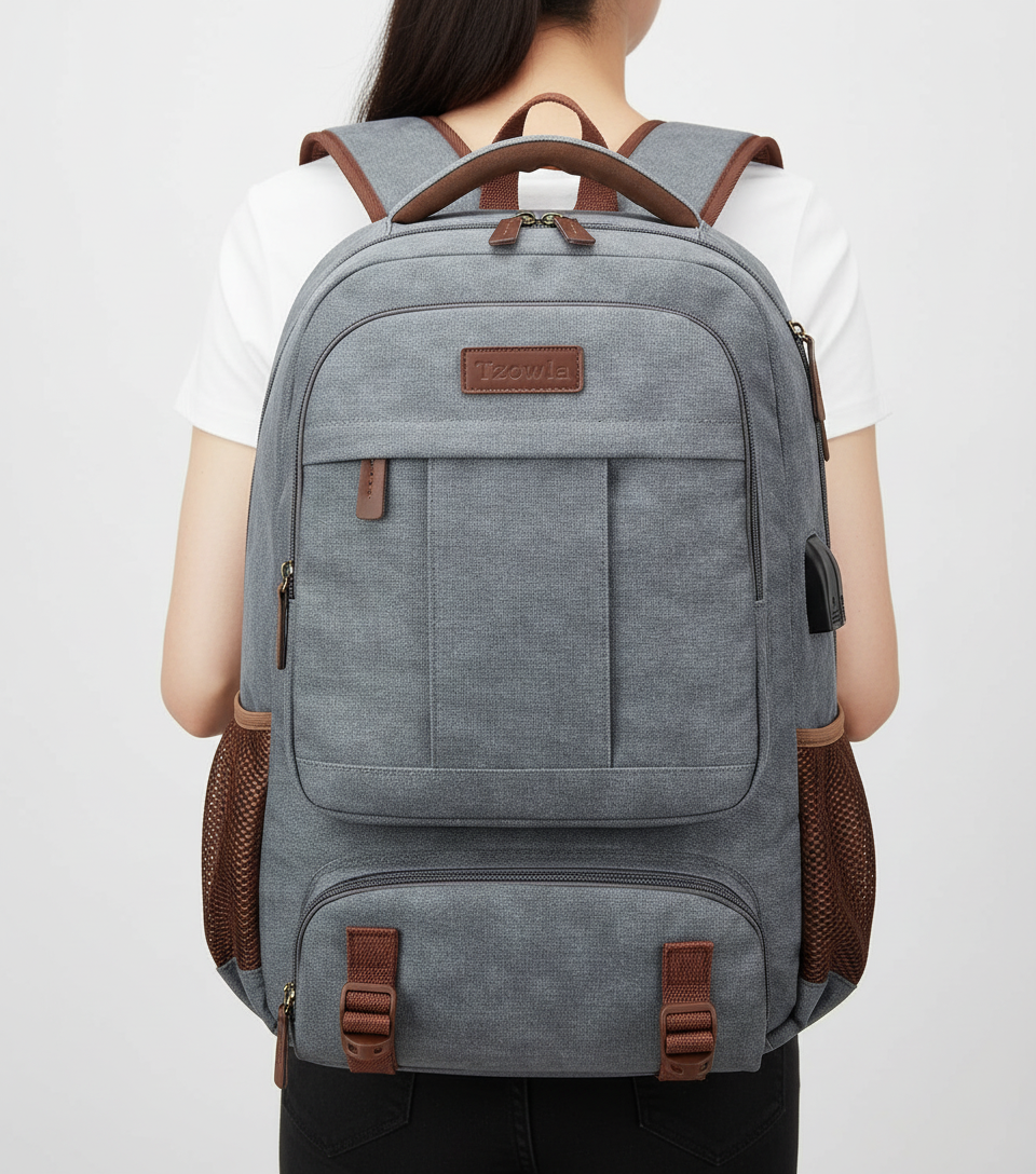 Mångsidig unisex ryggsäck för laptop med USB-laddning, stöldskydd och gott om utrymme, passar 15,6-17,3".