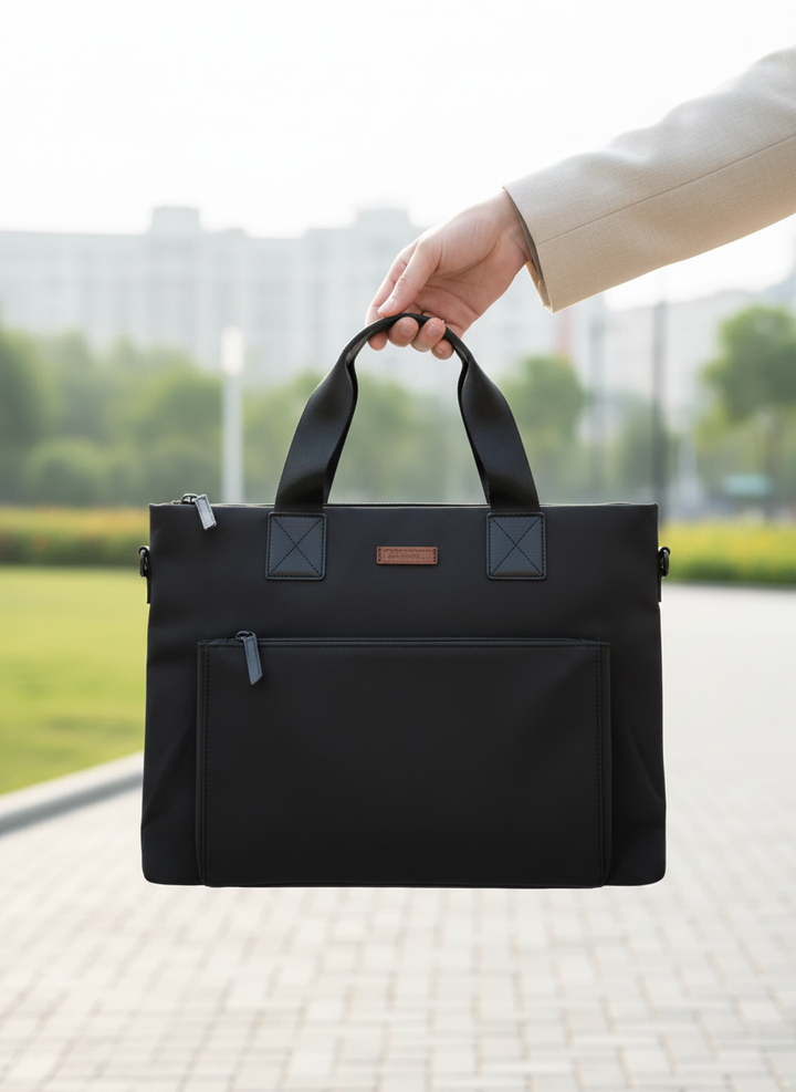 Unisex laptopväska för 15,6 tums datorer, stilren och rymlig arbetsväska.