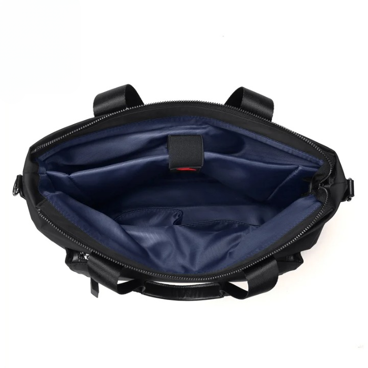 Praktisk kontorsväska och pendlarväska för laptop 15,6 tum. Unisex axelremsväska, stilren design.