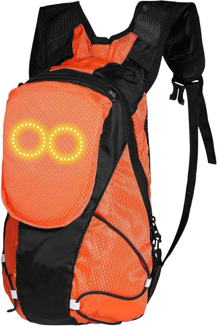 Unisex LED-motorcykelryggsäck, perfekt för ökad synlighet och säkerhet under nattkörning och utomhusaktiviteter.