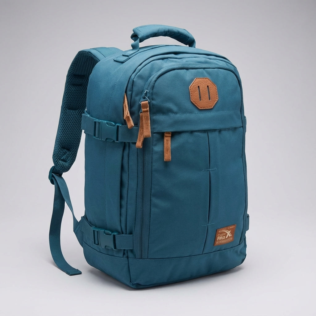 Slitstark 30 liter NomadLite reseryggsäck, idealisk som kompakt handbagage för flyg och weekend.