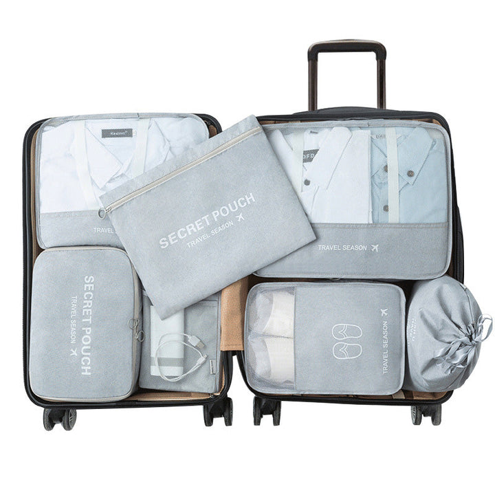 "Unisex packkuber 6-pack, olika storlekar med mesh- och handtagsdesign i färgglad polyester, travel accessories."