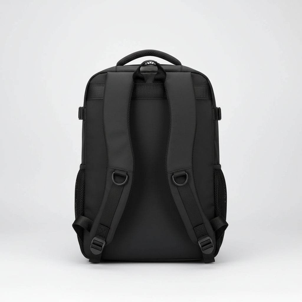 PackMax smarta unisex reseryggsäck med rullväskafunktion, laptopfack & organiserad förvaring.