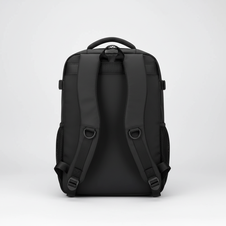 PackMax smarta unisex reseryggsäck med rullväskafunktion, laptopfack & organiserad förvaring.