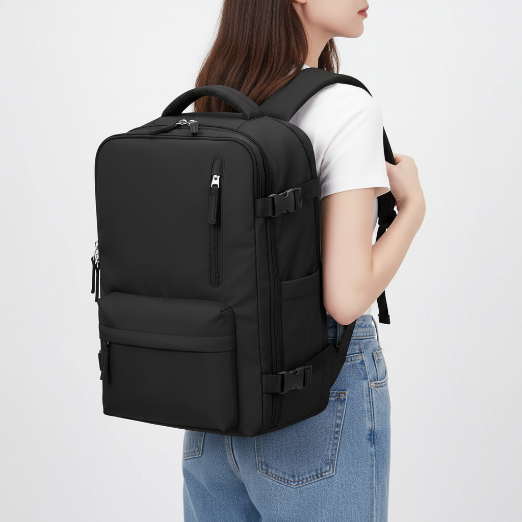 Unisex PackMax resväska på hjul, mångsidig rullväska och reseryggsäck för bagage & resor.
