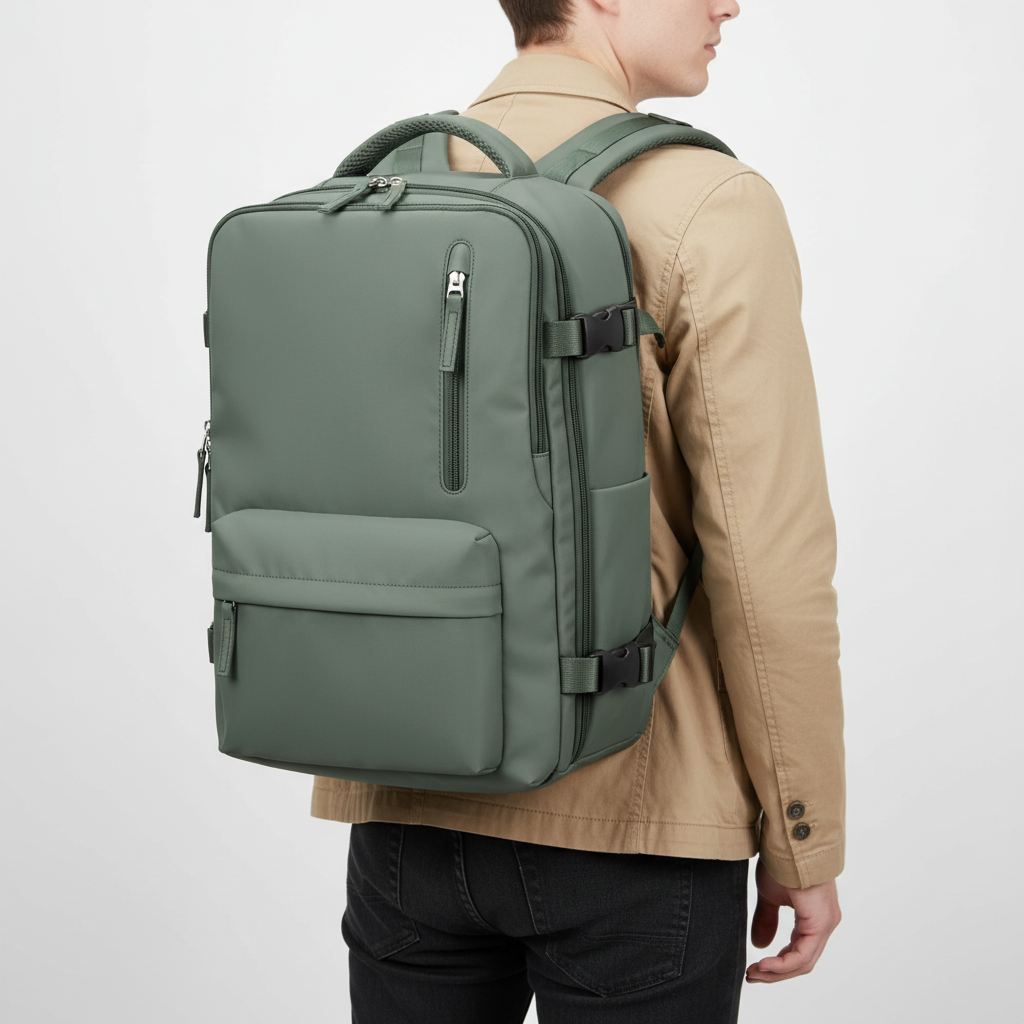 PackMax rullväska & reseryggsäck, smidig för organiserat bagage och handbagage med smarta funktioner.