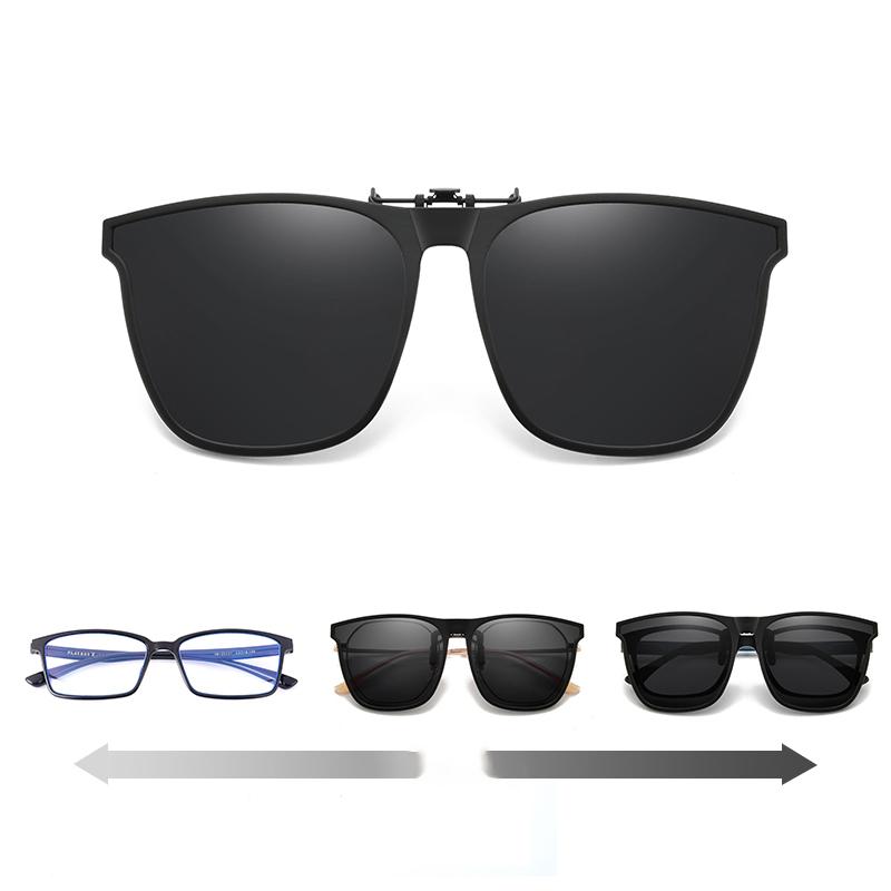 Unisex polariserade clip-on solglasögon med lätt flip-up funktion. Skyddande UV linser för klarhet och komfort.