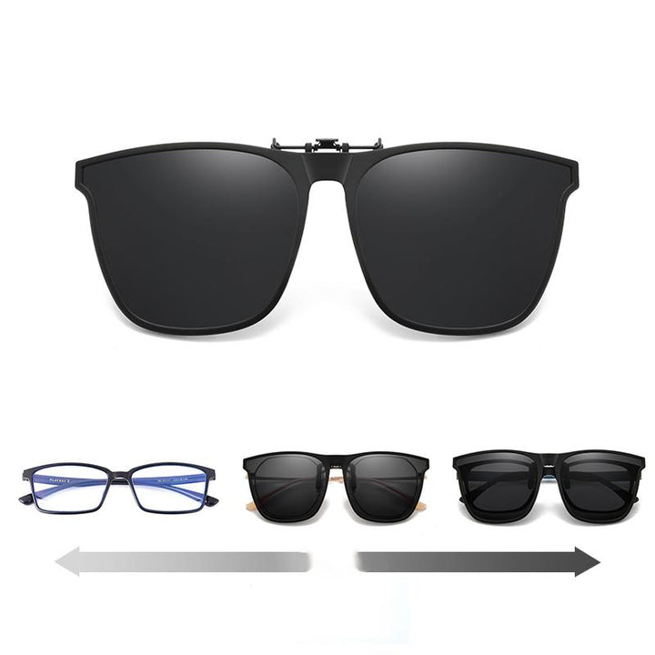 Unisex polariserade clip-on solglasögon med lätt flip-up funktion. Skyddande UV linser för klarhet och komfort.