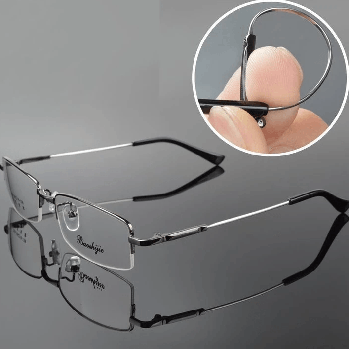 Unisex progressiva läsglasögon i titan, elegant design, anti-blått ljus, bekväma och lätta att bära.