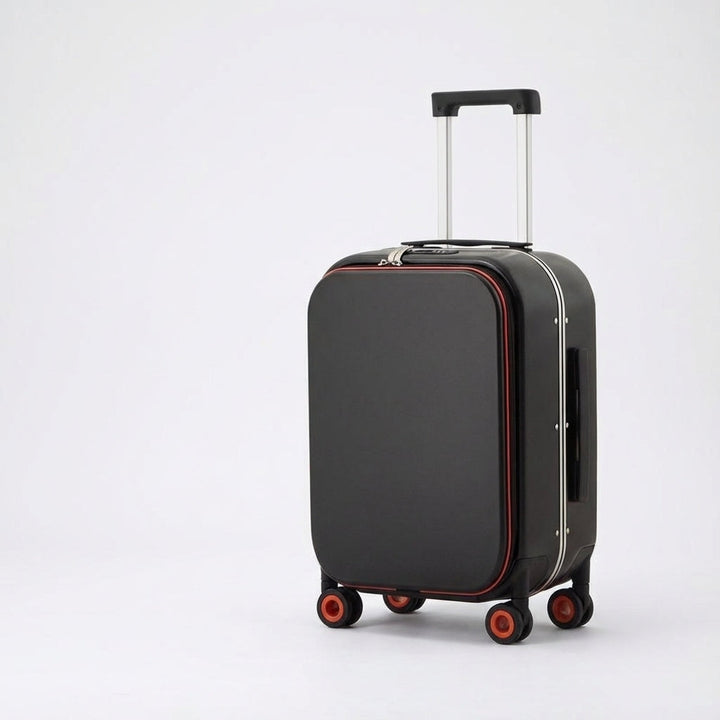 60cm spinner bagage med tysta 360°-hjul, innovativ frontöppning och laptopskydd för resor.