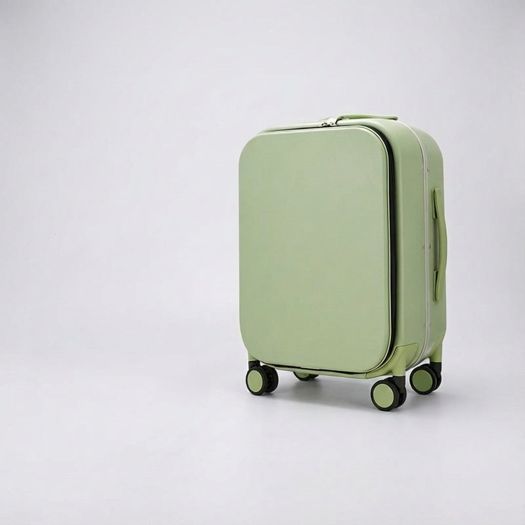 Unisex resväska med 360°-hjul, frontöppning och laptopfack, finns i flera färger för alla resor.