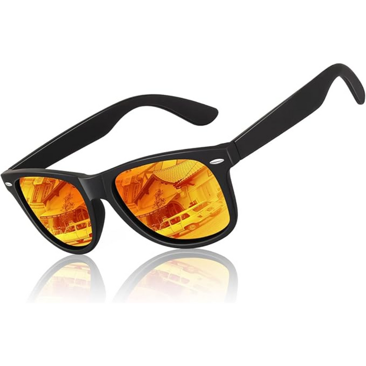 Moderiktiga unisex solglasögon i 80-talsstil. Polariserade linser som accessoar & UV400.
