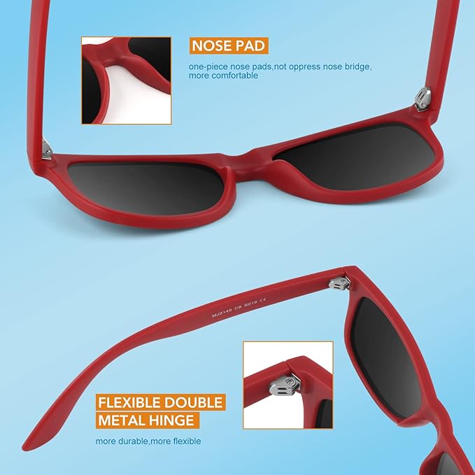 Högkvalitativa unisex solglasögon i 80-tals design. Polariserade linser för maximalt UV400.