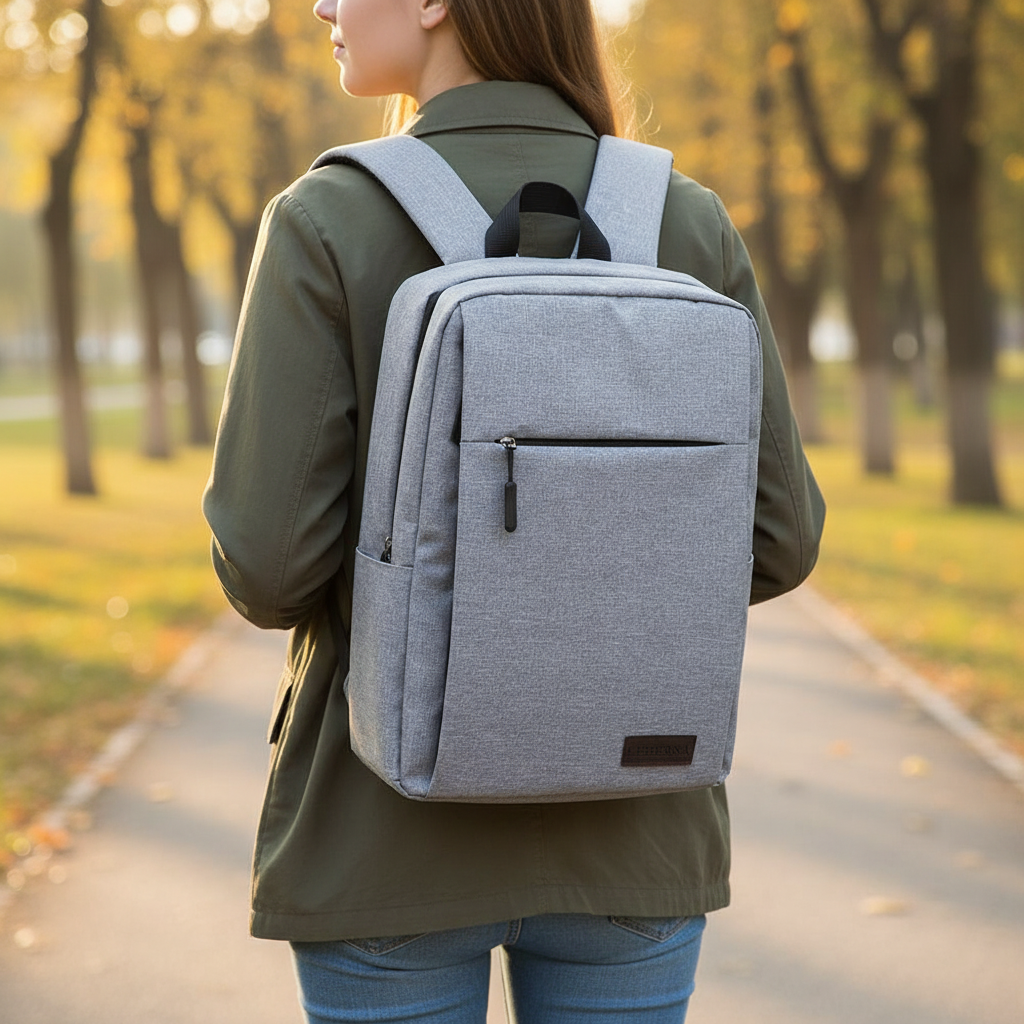Unisex ryggsäck med laptopfack, vattentät, håller ordning. Perfekt för pendling och resor.