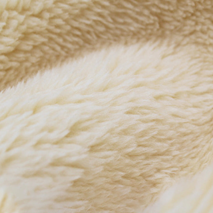 "Unisex Sherpa Balaclava i beige fleece, justerbar design, multifunktionell för både män och kvinnor, perfekt för kallt väder