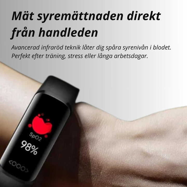 Hälsoklocka med pulsmätning, blodtryck & sömnanalys. Perfekt aktivitetsklocka för daglig användning.