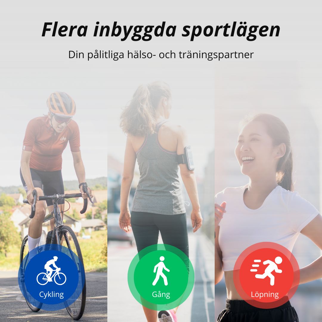 Stilren unisex aktivitetsklocka med pulsmätare för träning och vardag. Inkluderar sömnmätning.