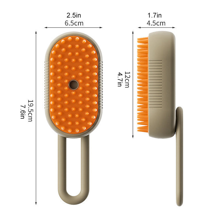 "Unisex spray-massagekam för husdjur, USB-laddning, med rundade tänder och roterbart handtag, i grön färg."