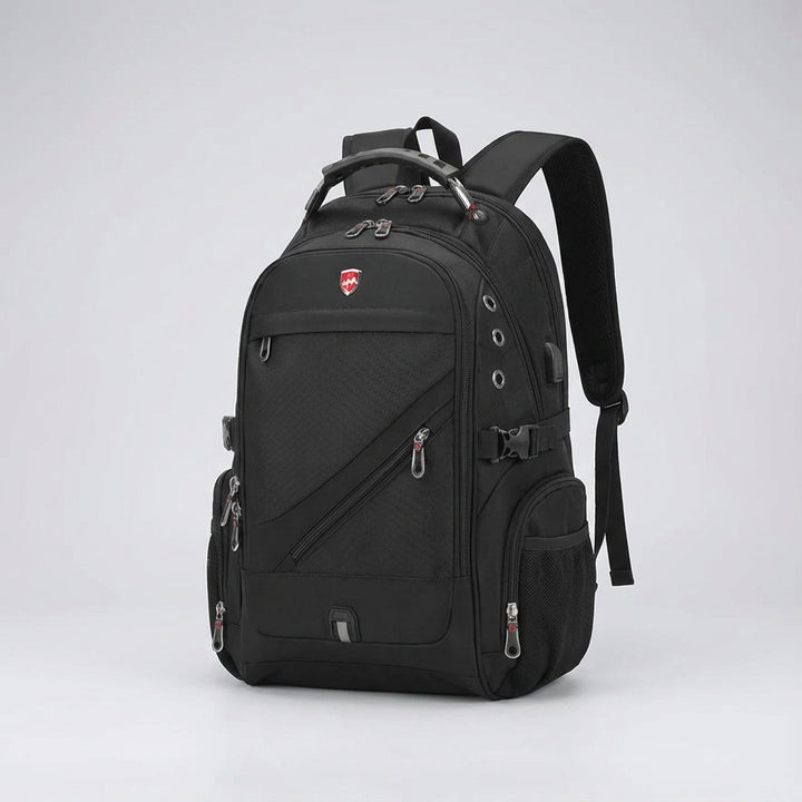 VoyageVault stöldsäker ryggsäck med USB-laddning. Vattentät design, perfekt för både äventyr och vardagsbruk.