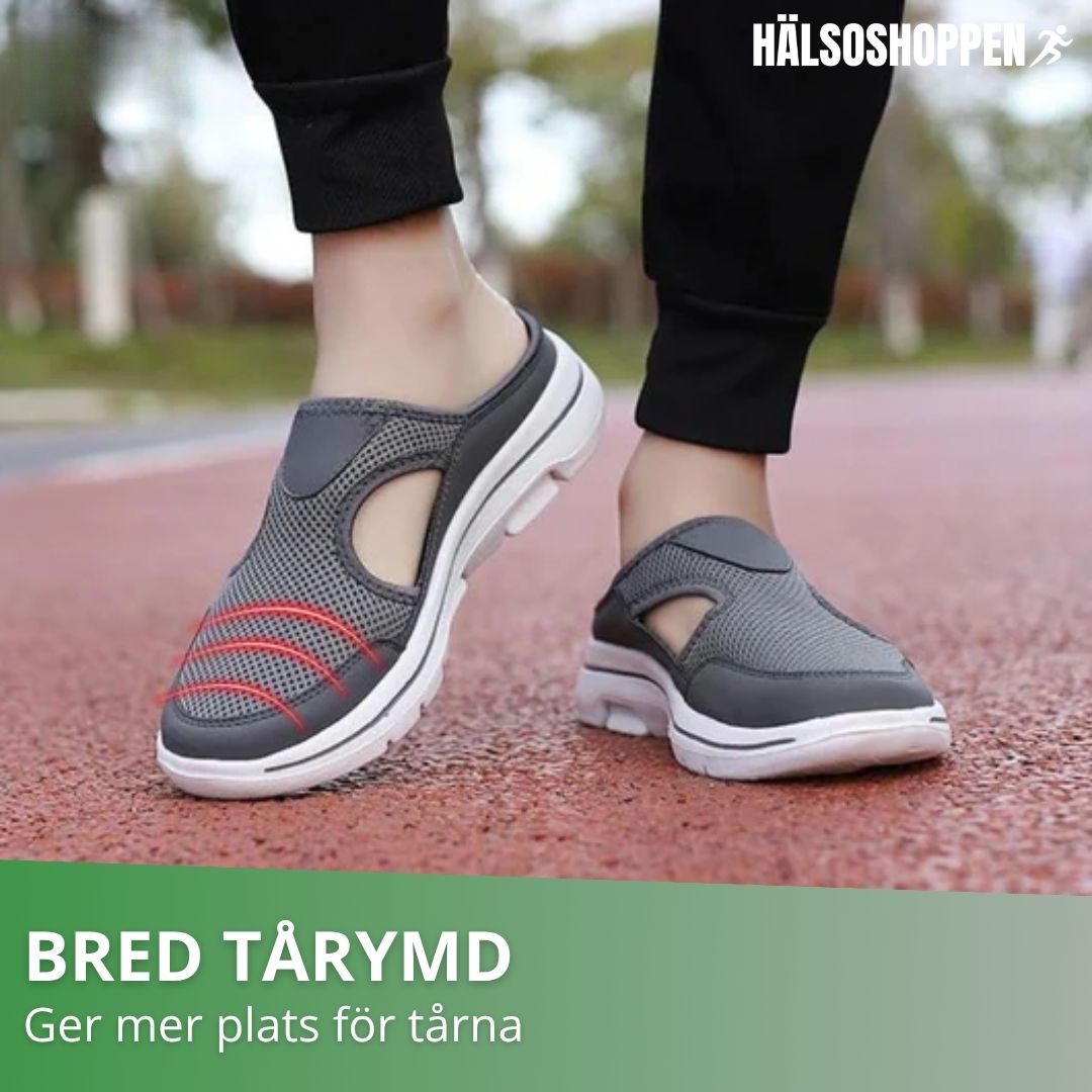 Bekväma stötdämpande sandaler för fotvård. Lättviktiga unisex fritidsskor med andningsbar design.