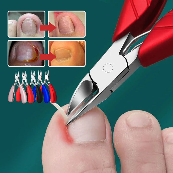 "Unisex tånagelklippare i rostfritt stål med ergonomiskt grepp, böjd knivskarp design för enkel och precis nagelvård."