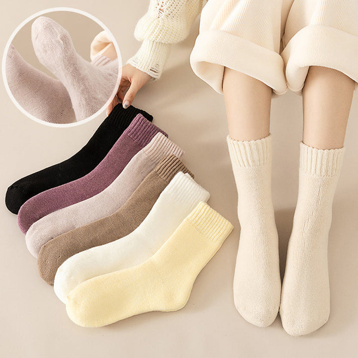 "Unisex termosockor vinter akryl ullblandning, grå färginslag, varm, slitstark och fukttransporterande design"