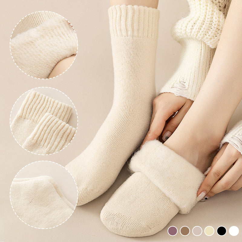"Unisex termosockor vinter akryl ullblandning, grå färginslag, varm, slitstark och fukttransporterande design"