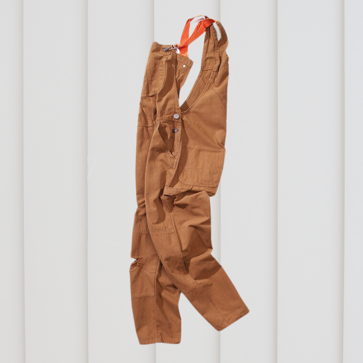 Brun unisex overall, perfekt för trädgårdsarbete. Slitstarka och bekväma trädgårdsbyxor för utomhusbruk.