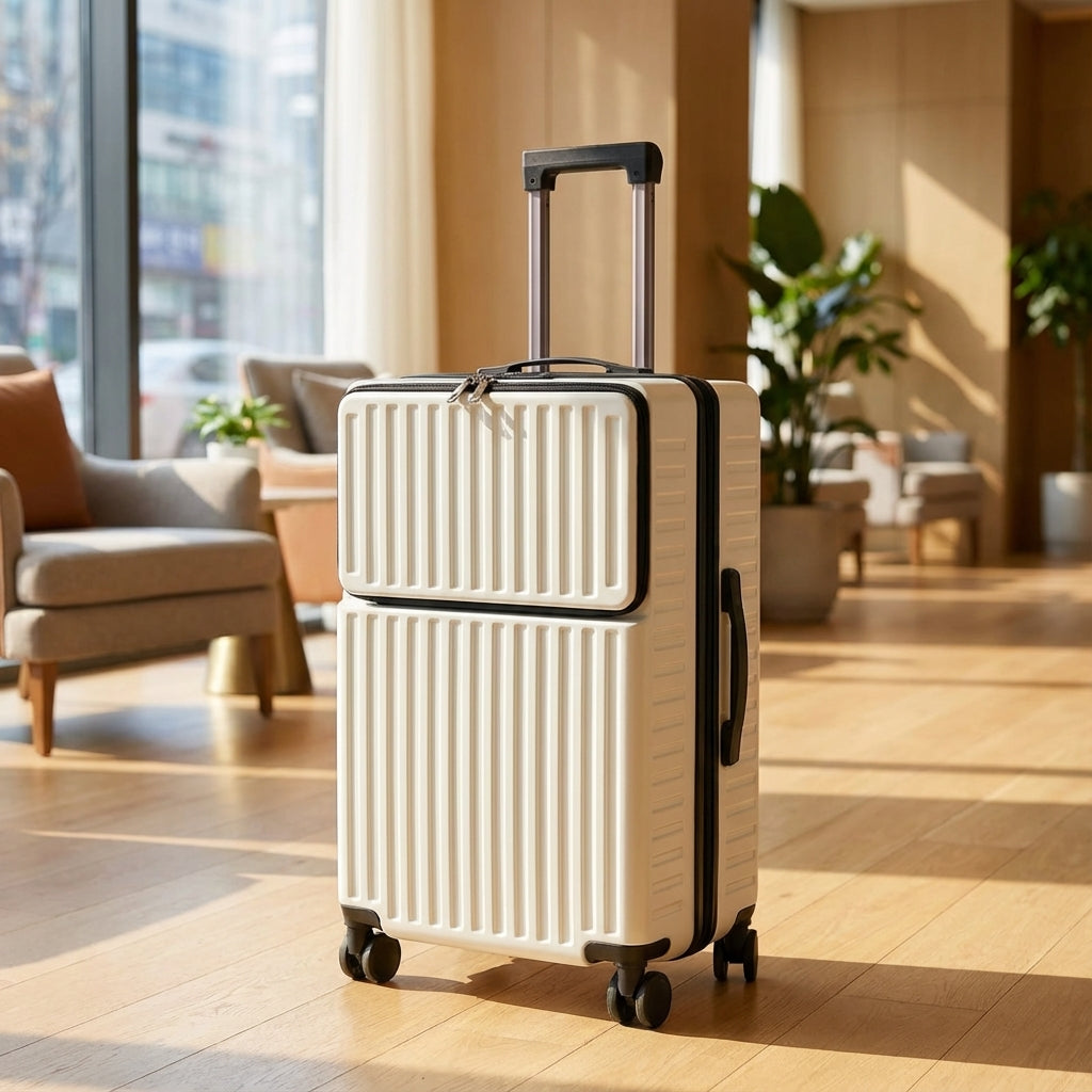Unisex Travelift resväska med praktiskt framfack & 360-hjul för smidiga affärs- & weekendresor.