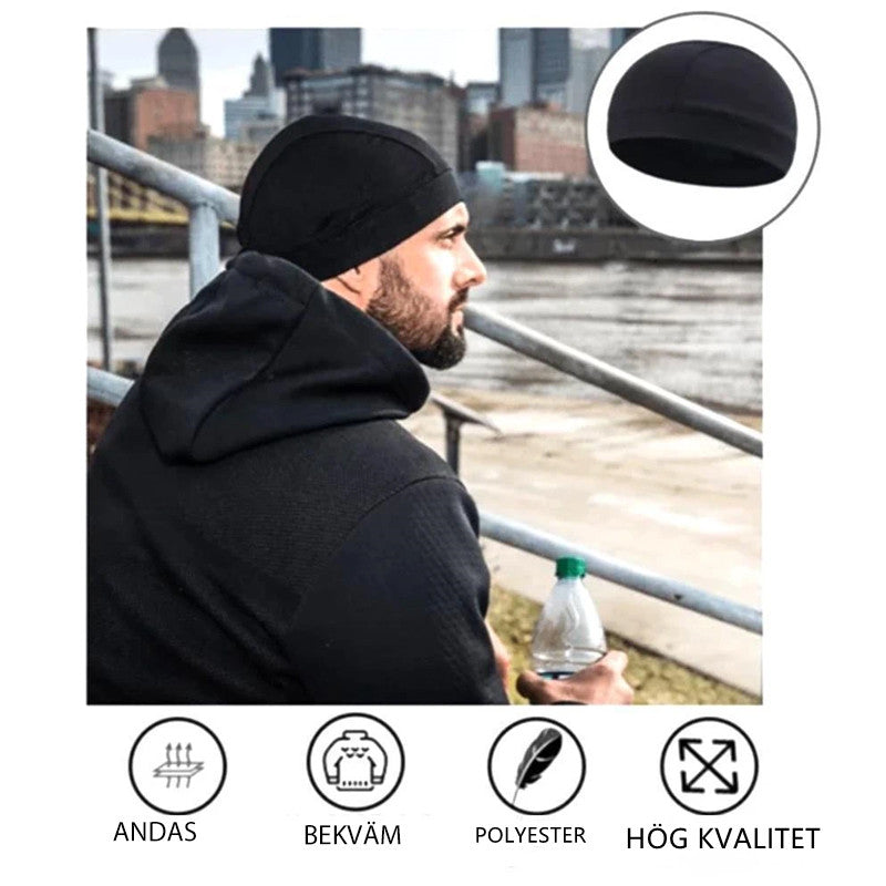 Unisex tunn hjälmmössa i polyester, mjuk och stretchig, perfekt under hjälmar för sport och utomhusaktiviteter.