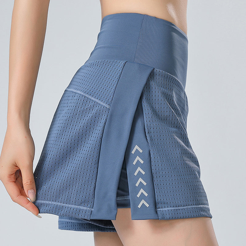 Unisex andningsbara tvålagers träningsshorts med sidoficka, nätöverdrag för rörelsefrihet och hög elastisk midja.