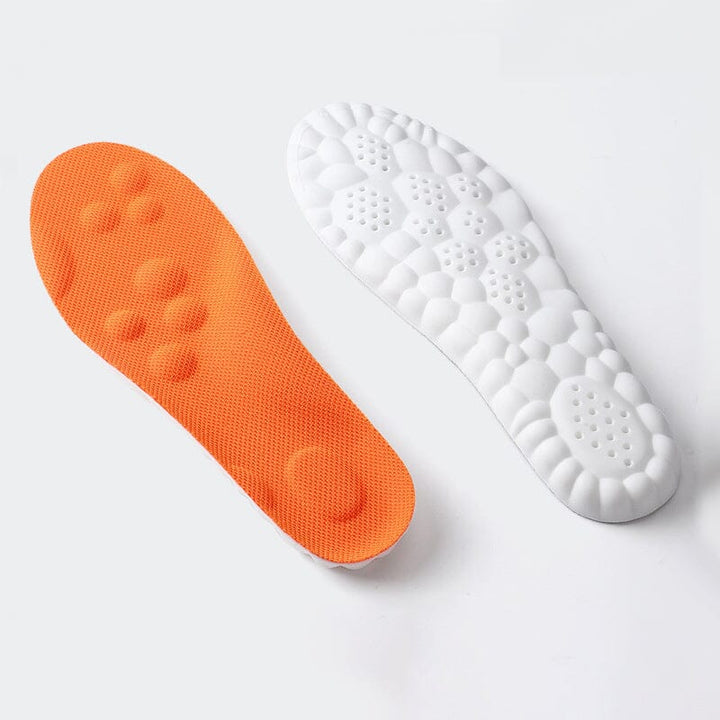 "Unisex U-formade andningsbara innersulor, orange och grå, perfekt för sport med bågestöd och stötdämpning."