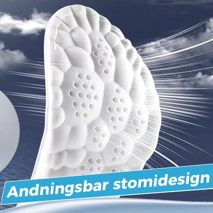"Unisex U-formade andningsbara innersulor, orange och grå, perfekt för sport med bågestöd och stötdämpning."
