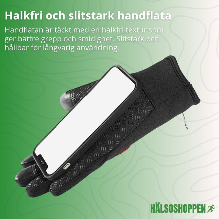 Rosa vattentäta skidhandskar med touchfunktion för dam & herr, vindtäta och varma för alpina äventyr.