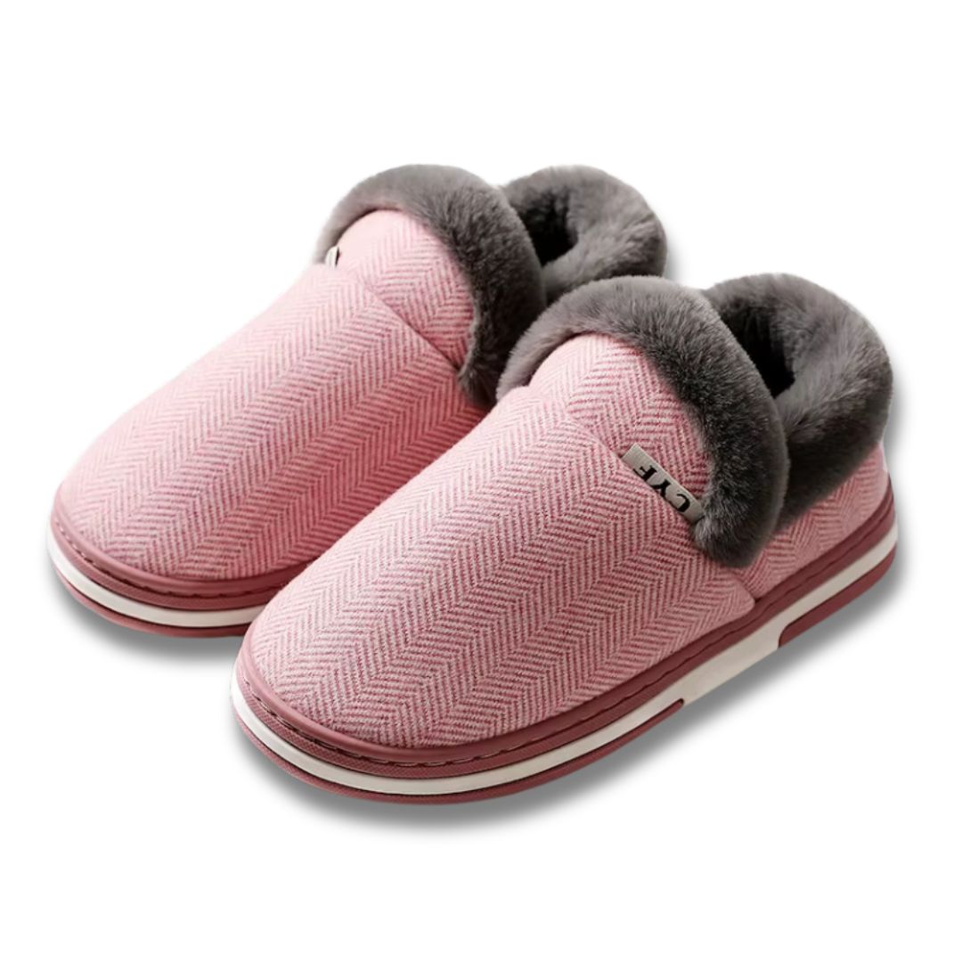 Varma unisex tofflor med mjukt foder, bekväma hemmaskor som håller fötterna mysiga på vintern.