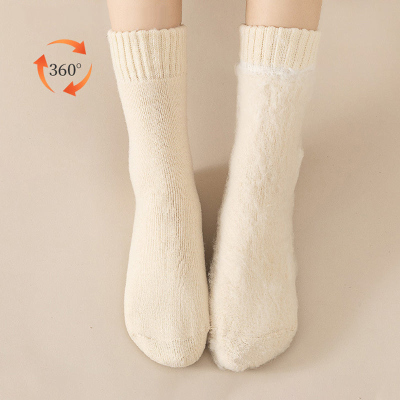 "Unisex värmeisolerade vinterstrumpor i akryl, mörkgrå med ribbade detaljer, håller fötterna varma och torra."