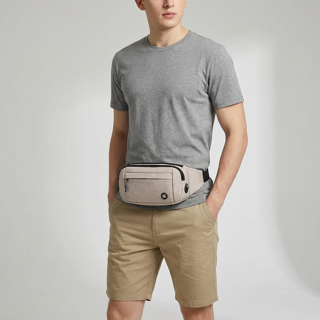 AquaHipz slim midjeväska, vattentät för män & kvinnor. Diskret fanny pack, svart, för all sport.
