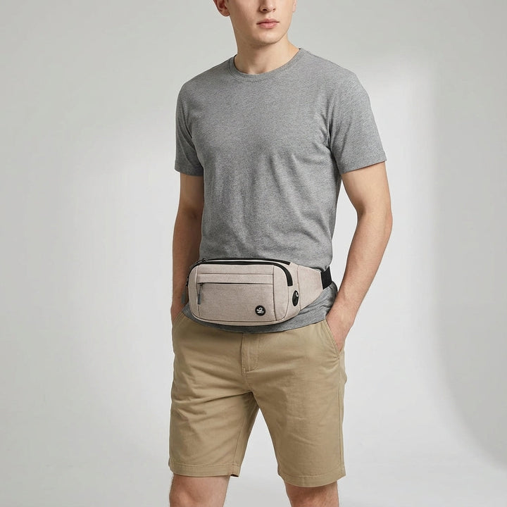 AquaHipz slim midjeväska, vattentät för män & kvinnor. Diskret fanny pack, svart, för all sport.