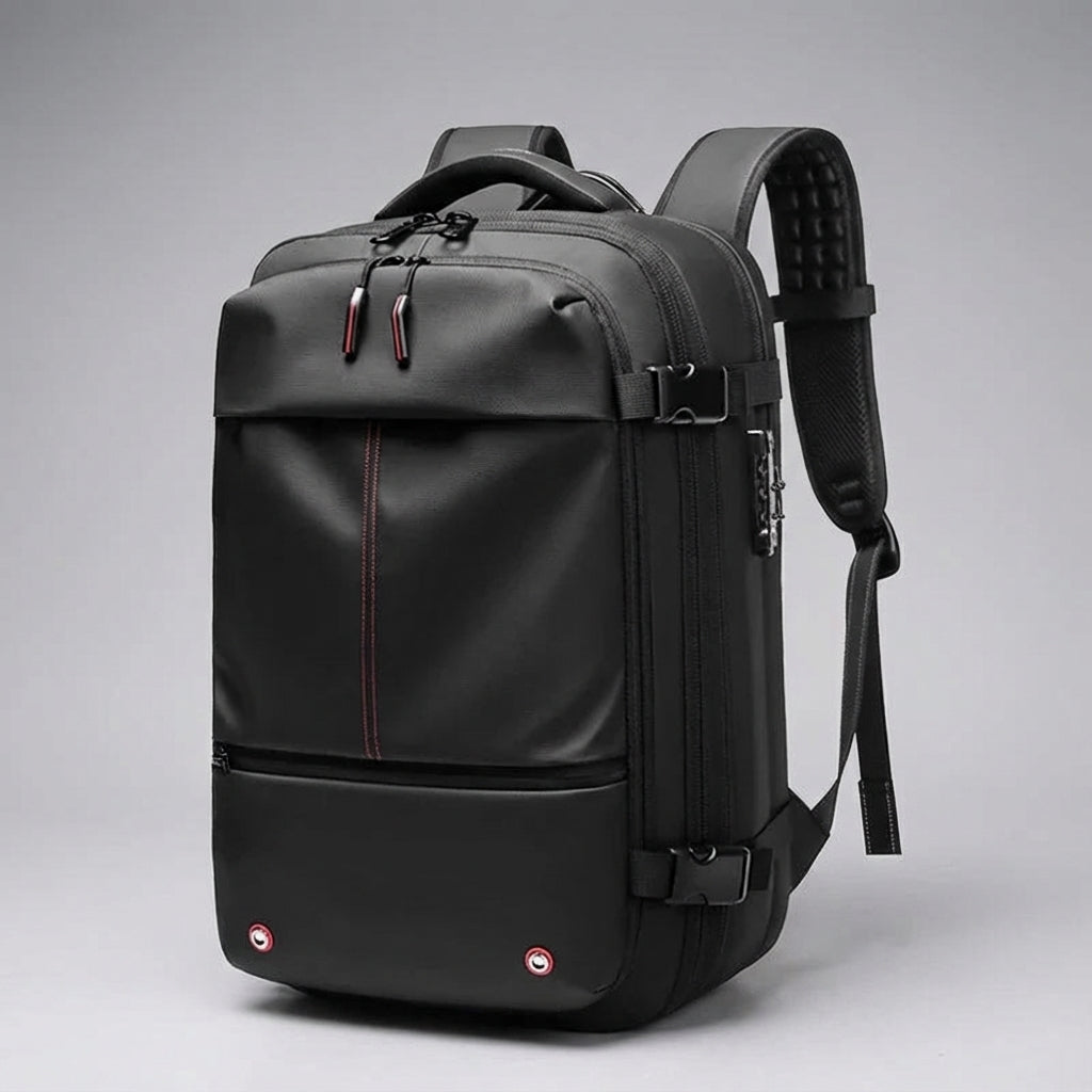 TravelCompress pendlarryggsäck med laptopfack, vattentät design för daglig användning.