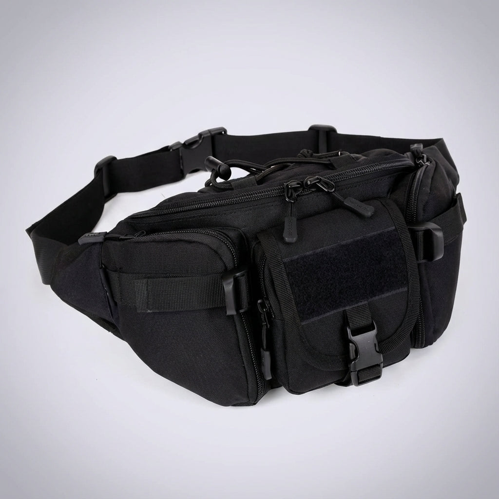 Slitstark unisex taktisk midjeväska i vattentätt material. Perfekt för outdoor och vardaglig användning.