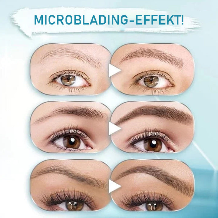 "Unisex vattentät ögonbrynspenna med 4D effekt, 4-stifts spets, microblading, natuliga hårstrån, passar alla hudtoner"