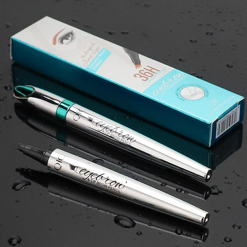 "Unisex vattentät ögonbrynspenna med 4D effekt, 4-stifts spets, microblading, natuliga hårstrån, passar alla hudtoner"