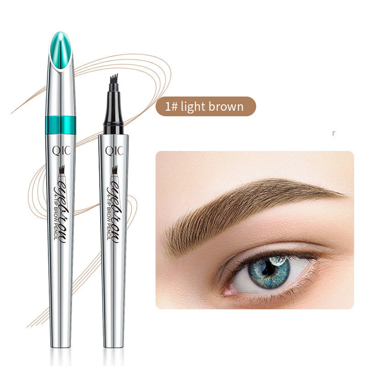 "Unisex vattentät ögonbrynspenna med 4D effekt, 4-stifts spets, microblading, natuliga hårstrån, passar alla hudtoner"